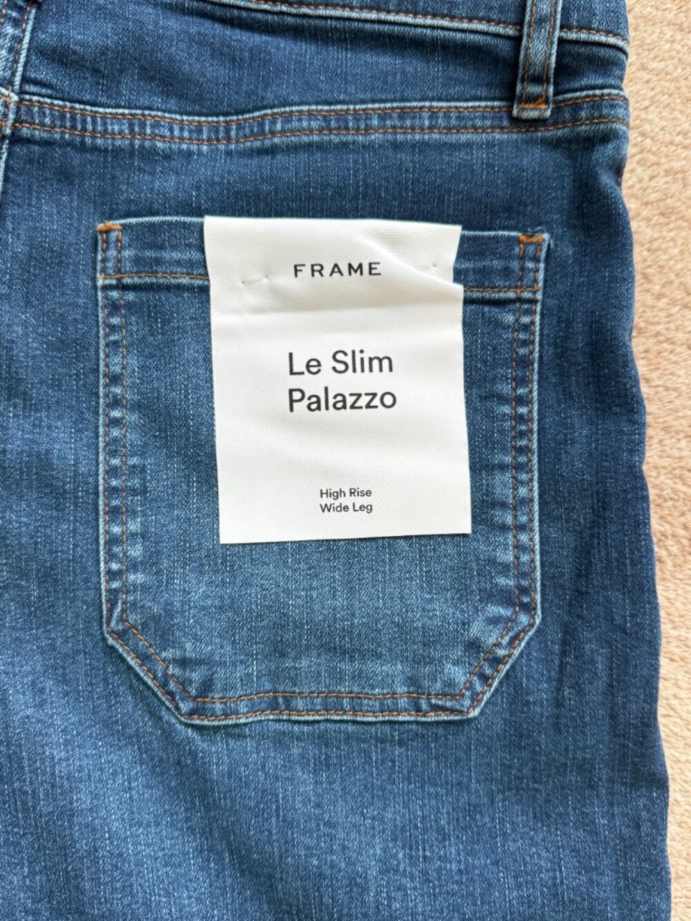 NWT FRAME Le Slim Palazzo Jeans 30 High Rise Wide Leg Medium Blue - Picture 3 of 8